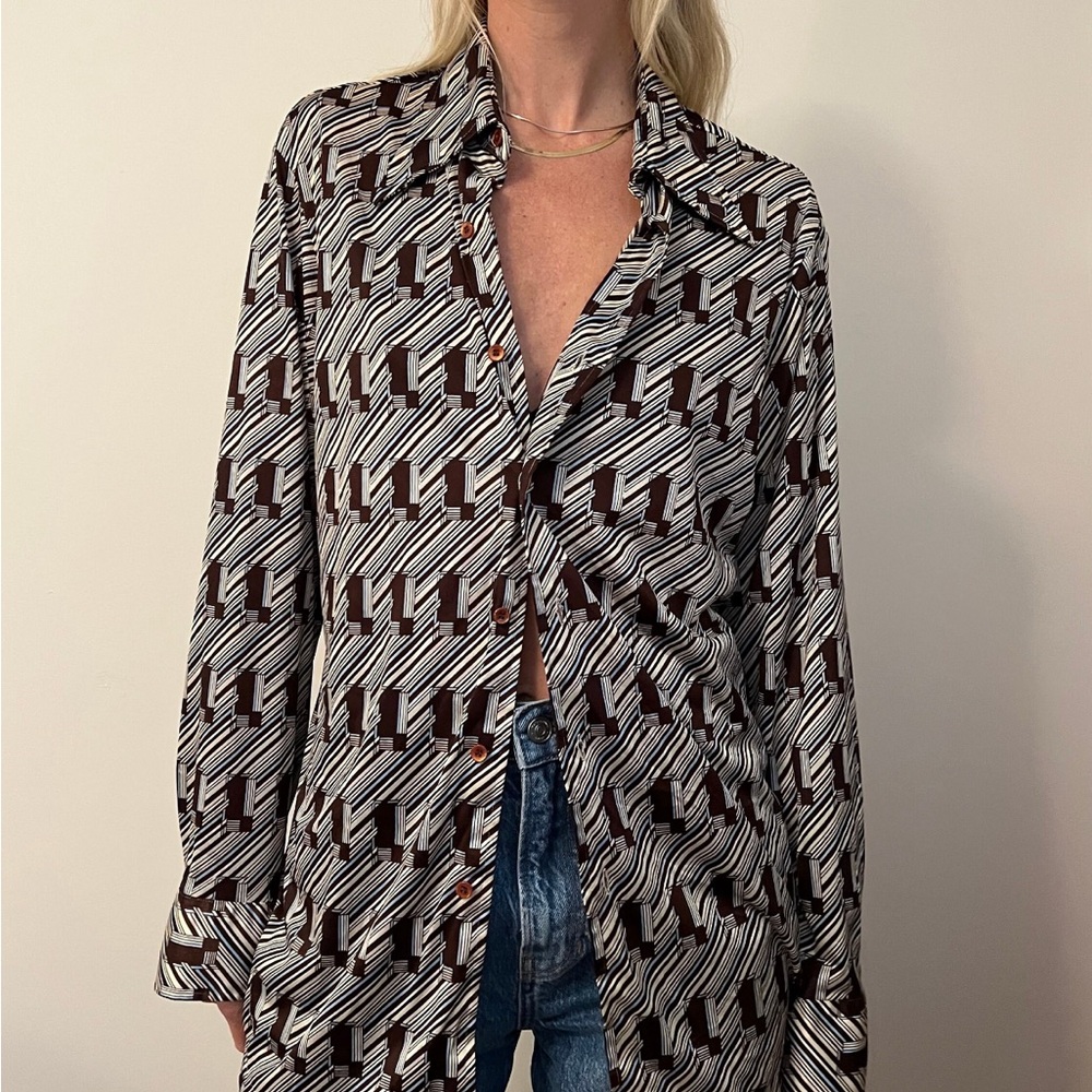 Vintage Christian Dior Geometric Blouse
